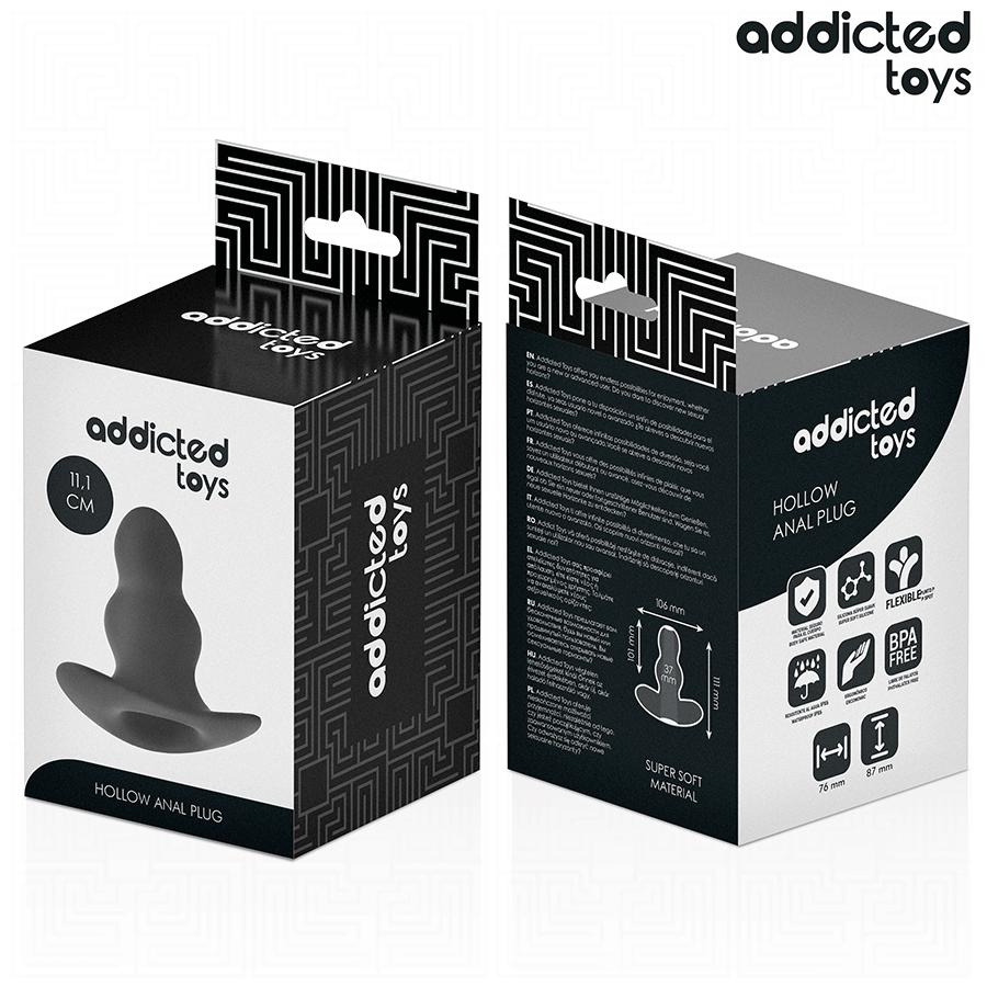 ADDICTED TOYS - IHÅLIG ANALPLUGG SILIKON STORLEK L 11,1 CM