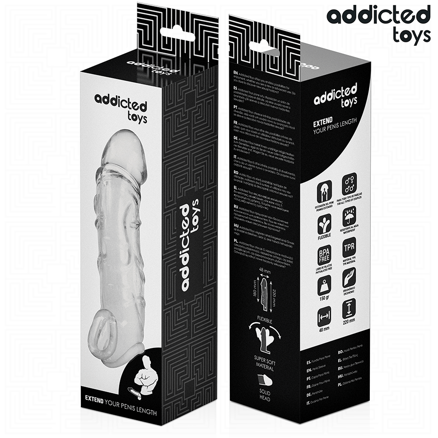 ADDICTED TOYS - TRANSPARENT PENISFÖRLÄNGARE 27 CM