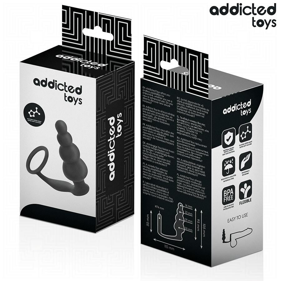 ADDICTED TOYS - BUTTPLUGG MED RING SILIKON MODELL 5