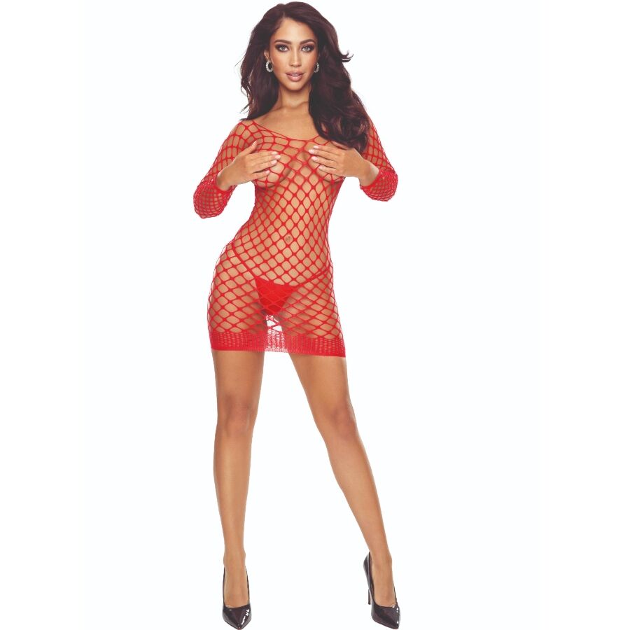 PASSION - BS108 BODYSTOCKING RUTIG RÖD