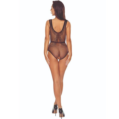 PASSION - BS115 SVART RUTNÄTSBODYSTOCKING