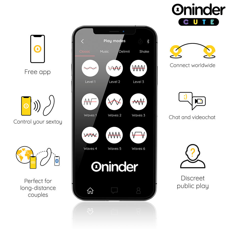 ONINDER CUTE - LOVE BUDDY G-PUNKT-VIBRATOR - GRATIS VÄRLDSOMFATTANDE APP