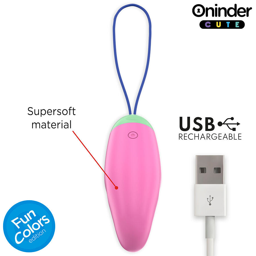 ONINDER CUTE - LOVE PLEASURE 360° VIBRERANDE-ROTERANDE SILIKONÄGG - GRATIS GLOBAL APP