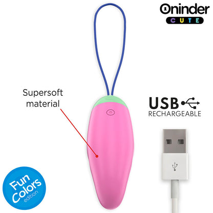 ONINDER CUTE - LOVE PLEASURE 360° VIBRERANDE-ROTERANDE SILIKONÄGG - GRATIS GLOBAL APP