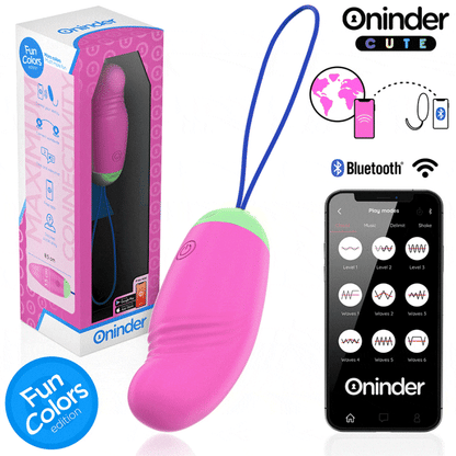 ONINDER CUTE - LOVE PLEASURE 360° VIBRERANDE-ROTERANDE SILIKONÄGG - GRATIS GLOBAL APP