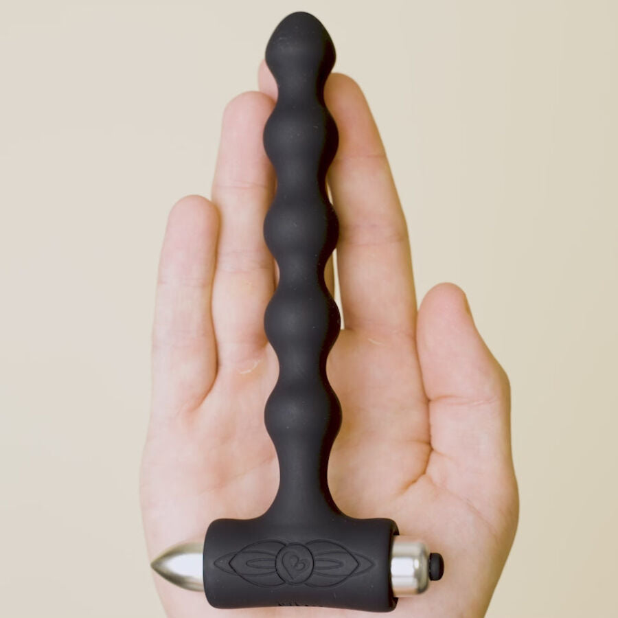 ROCKS-OFF - PETITE SENSATIONS PEARLS ANALPLUGG VIBRATOR SVART
