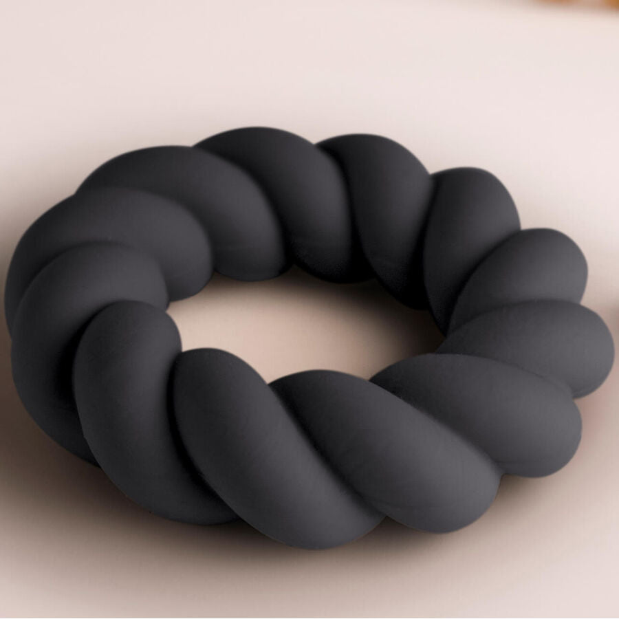 ROCKS-OFF - TWIST SVART SILIKON ONANIRING