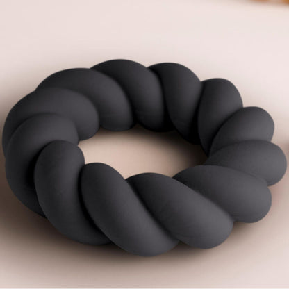 ROCKS-OFF - TWIST SVART SILIKON ONANIRING