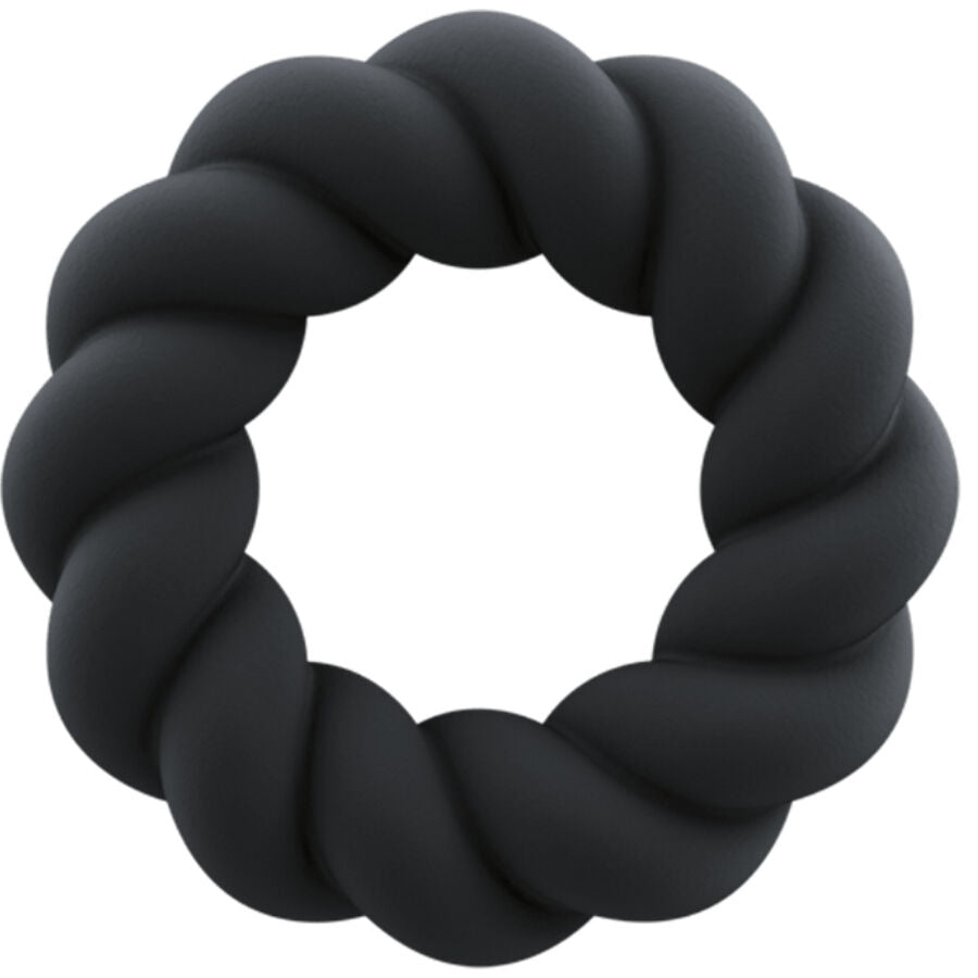 ROCKS-OFF - TWIST SVART SILIKON ONANIRING