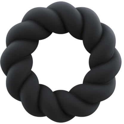 ROCKS-OFF - TWIST SVART SILIKON ONANIRING