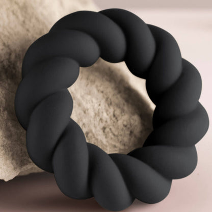 ROCKS-OFF - TWIST SVART SILIKON ONANIRING