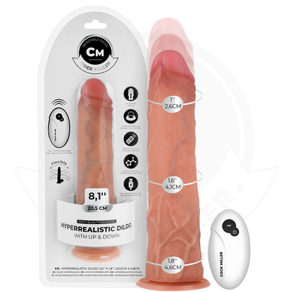 COCK MILLER - HYPERREALISTISK DILDO MED SUGKOPP OCH VIBRATIONSFUNKTION MED FJÄRRKONTROLL 20,5 CM