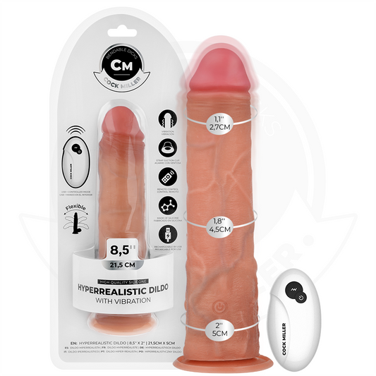 COCK MILLER - REALISTISK DILDO MED SUGPROPP OCH VIBRATION MED FJÄRRKONTROLL 21,5 CM