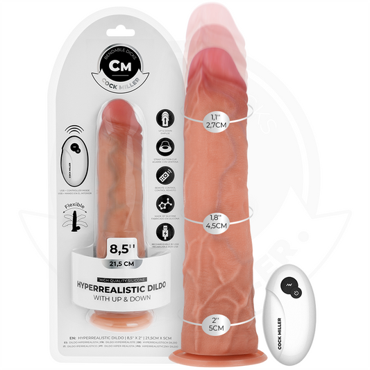 COCK MILLER - HYPERREALISTISK DILDO MED SUGPROPP OCH STÖTFUNKTION MED FJÄRRKONTROLL 21,5 CM