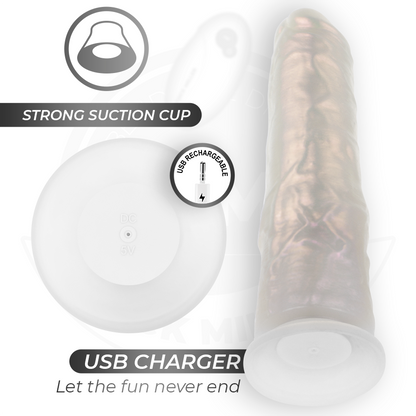 COCK MILLER - DILDO MED SUGPROPP, LJUS OCH VIBRATION MED FJÄRRKONTROLL VIT 21,5 CM
