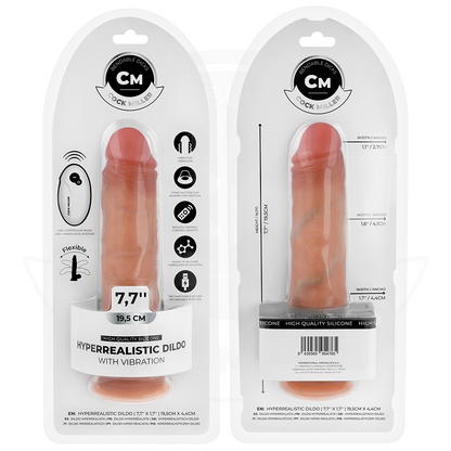 COCK MILLER - REALISTISK DILDO MED SUGPROPP OCH FJÄRRSTYRD VIBRATION 19,5 CM