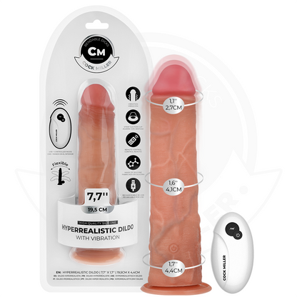 COCK MILLER - REALISTISK DILDO MED SUGPROPP OCH FJÄRRSTYRD VIBRATION 19,5 CM