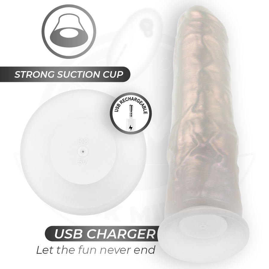 COCK MILLER - DILDO MED SUGPROPP, LJUS OCH VIBRATION MED FJÄRRKONTROLL VIT 19,5 CM