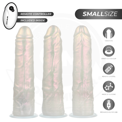 COCK MILLER - DILDO MED SUGPROPP, LJUS OCH VIBRATION MED FJÄRRKONTROLL VIT 19,5 CM