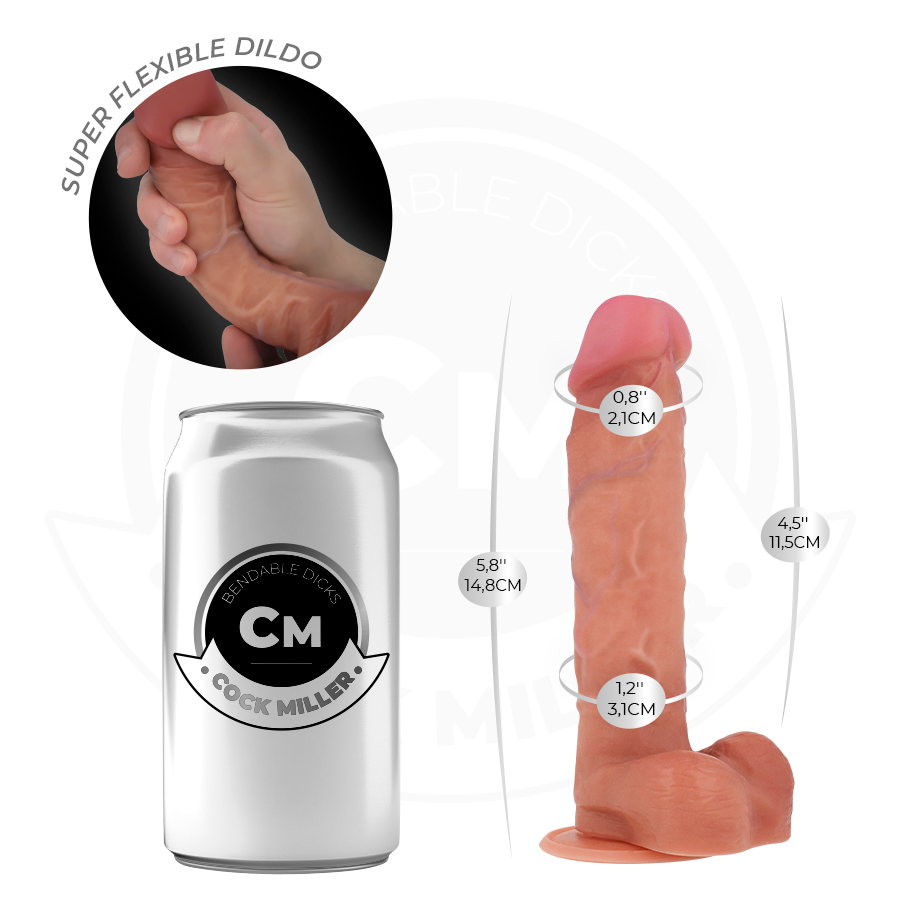 COCK MILLER - HYPERREALISTISK LEDAD DILDO 14,8 CM