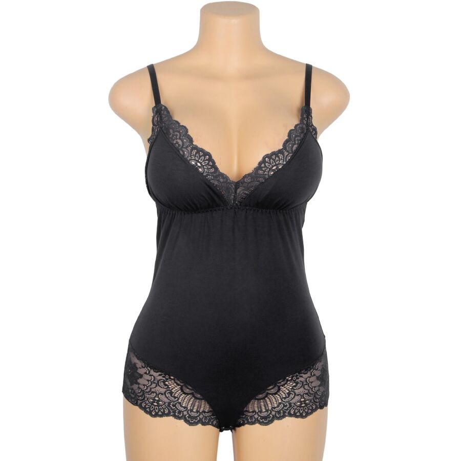 SUBBLIME - SVART BLOMMIG SPETS-TEDDY S/M