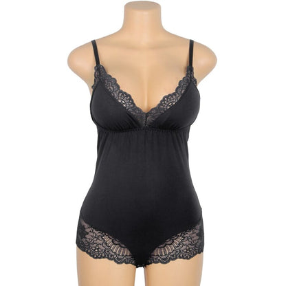 SUBBLIME - SVART BLOMMIG SPETS-TEDDY S/M