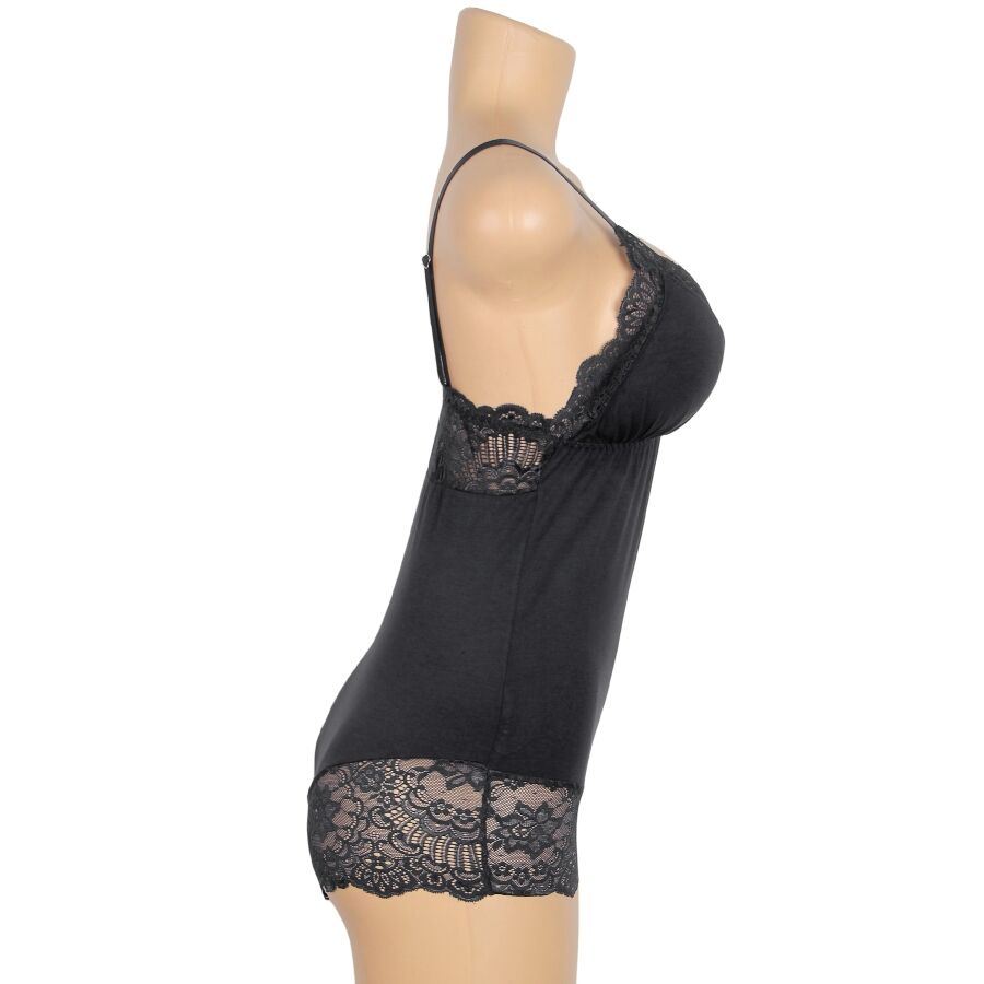 SUBBLIME - SVART BLOMMIG SPETS-TEDDY S/M