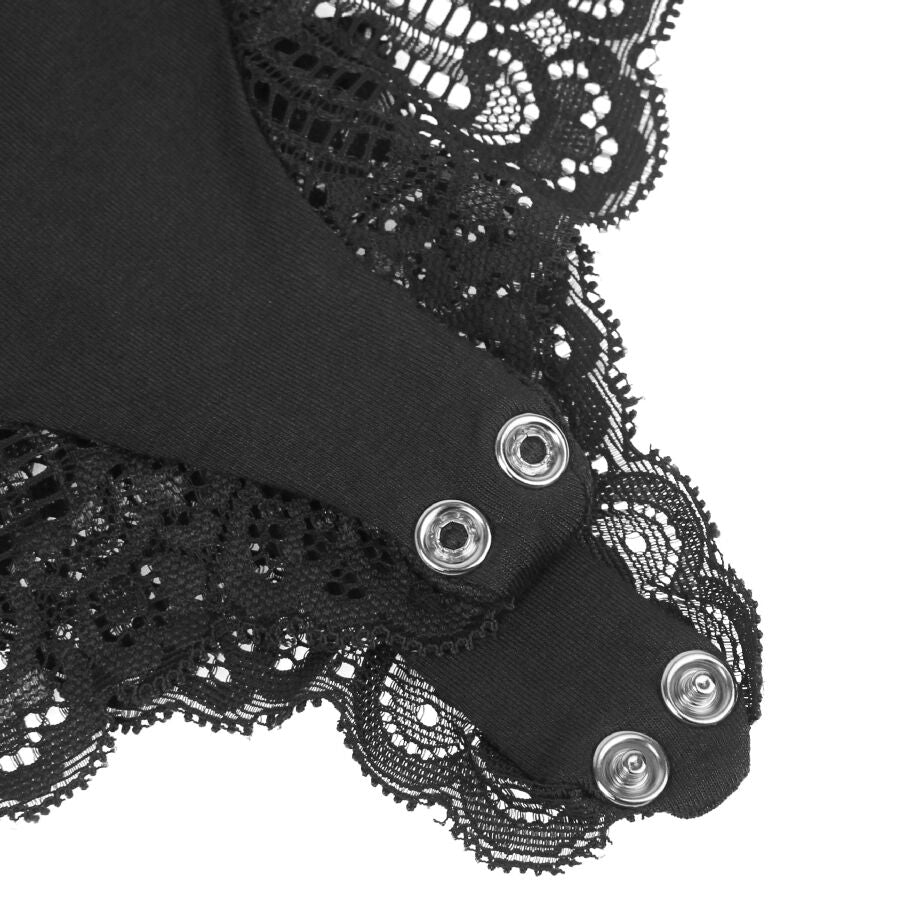 SUBBLIME - SVART BLOMMIG SPETS-TEDDY S/M