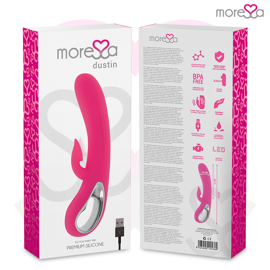MORESSA - DUSTIN CLITORIAL STIMULATING WAVES AND POWERFUL VIBRATION PREMIUM SILICONE RECHARGEABLE - Kink&Play