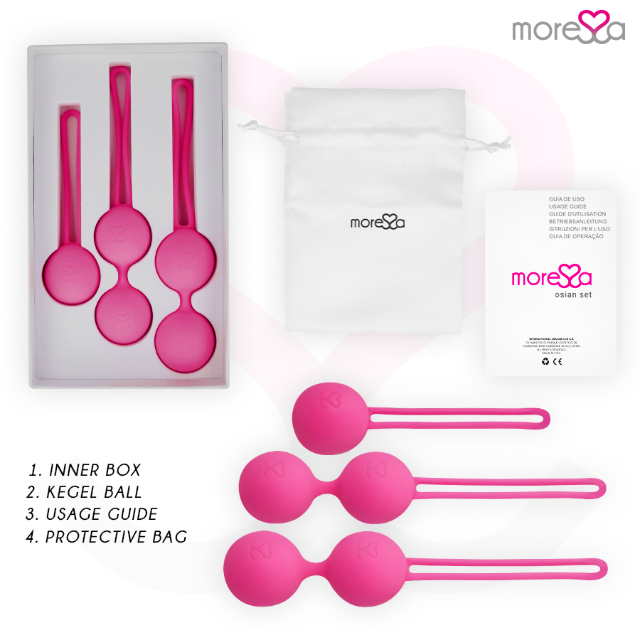 MORESSA - OSIAN SET PREMIUM SILICONE PINK (Osian One - 51 g | Osian Two - 101 g | Osian Three 85 g) - Kink&Play