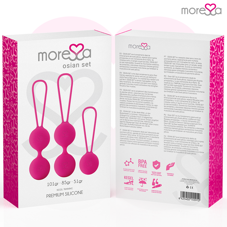MORESSA - OSIAN SET PREMIUM SILICONE PINK (Osian One - 51 g | Osian Two - 101 g | Osian Three 85 g) - Kink&Play