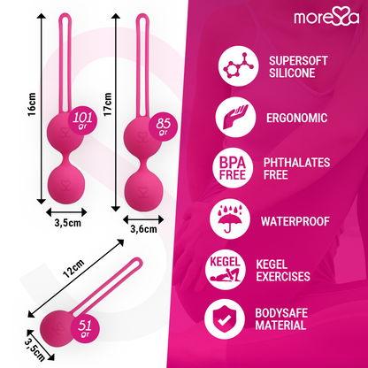 MORESSA - OSIAN SET PREMIUM SILICONE PINK (Osian One - 51 g | Osian Two - 101 g | Osian Three 85 g) - Kink&Play