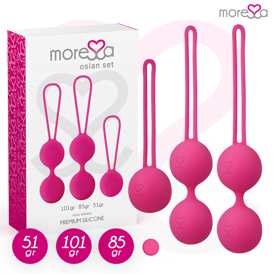 MORESSA - OSIAN SET PREMIUM SILICONE PINK (Osian One - 51 g | Osian Two - 101 g | Osian Three 85 g) - Kink&Play