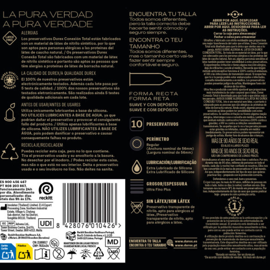 DUREX - TOTAL CONNECTION XL ULTRA TUNNA PLUS LATEXFRIA 10 ENHETER
