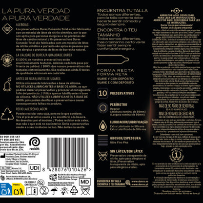 DUREX - TOTAL CONNECTION XL ULTRA TUNNA PLUS LATEXFRIA 10 ENHETER
