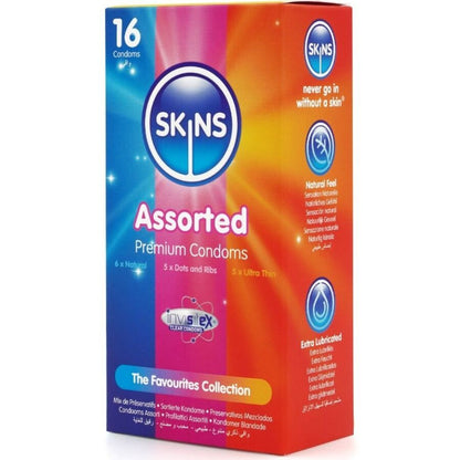 SKINS - BLANDADE PREMIUMKONDOMER PAKET 16