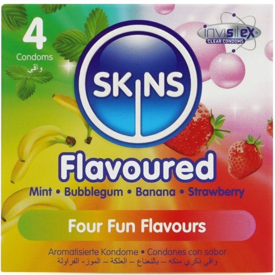 SKINS - MULTI FLAVORS PREMIUM KONDOMFÖRPACKNING 4