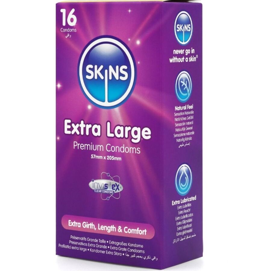 SKINS - EXTRA STORA PREMIUMKONDOMER FÖRPACKNING 16