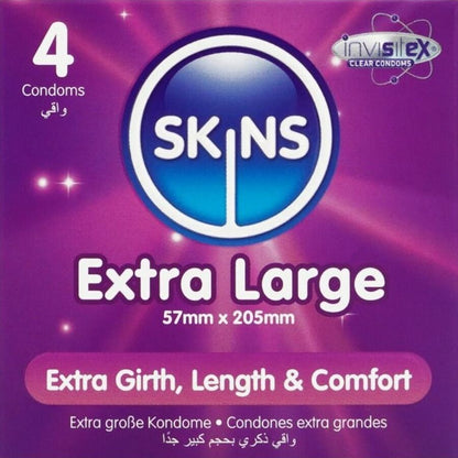 SKINS - EXTRA STORA PREMIUMKONDOMER 4-PACK
