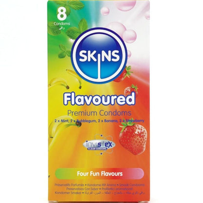 SKINS - KONDOMER MED FLERA SMAKER, PREMIUM, 8-PACK