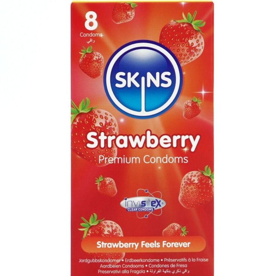 SKINS - STRAWBERRY PREMIUM KONDOMER PACK 8