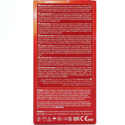 SKINS - STRAWBERRY PREMIUM KONDOMER PACK 8