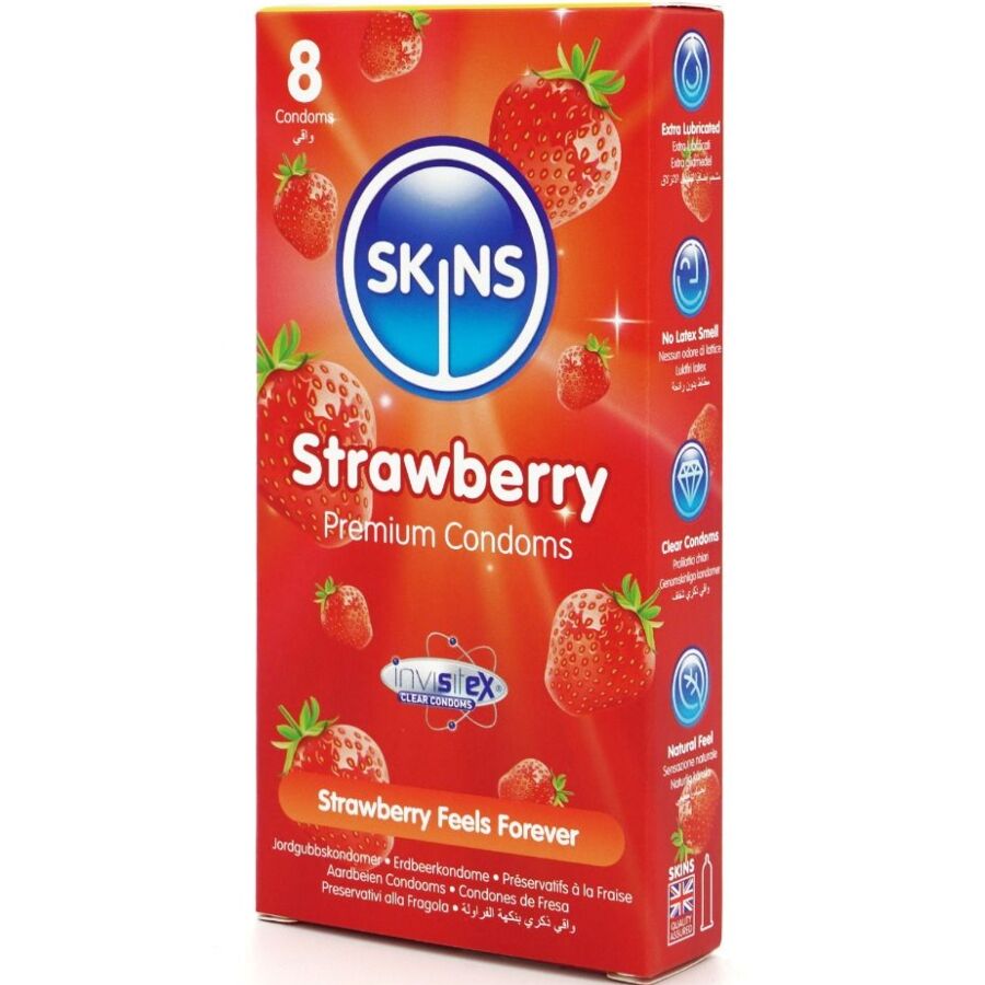 SKINS - STRAWBERRY PREMIUM KONDOMER PACK 8