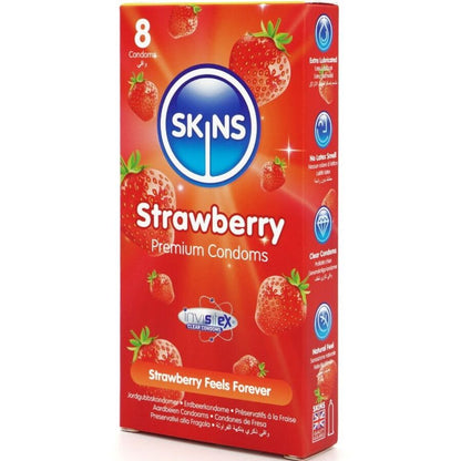 SKINS - STRAWBERRY PREMIUM KONDOMER PACK 8