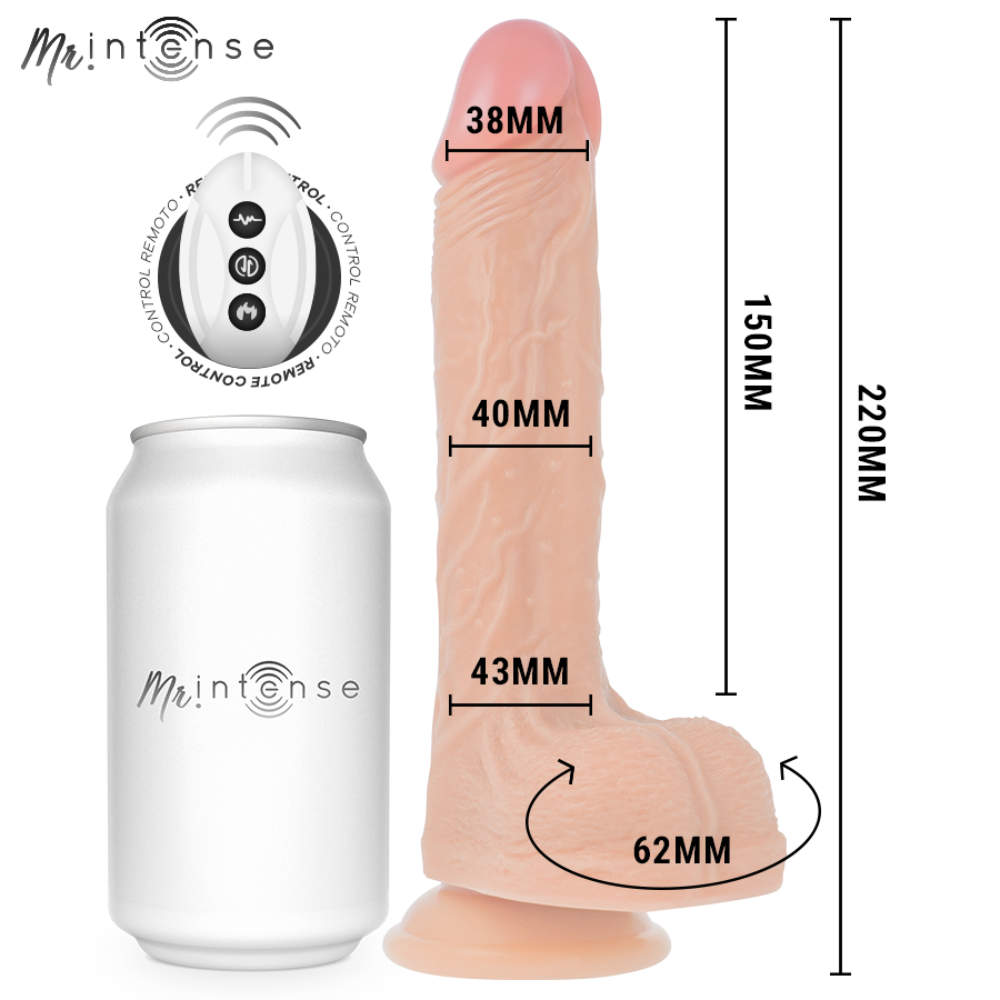 MR INTENSE - BROSNAN REALISTISK MULTIFUNKTIONELL MED VIBRATION, FJÄRRKONTROLL UPP OCH NER, 22 CM - ELLER - 4 CM