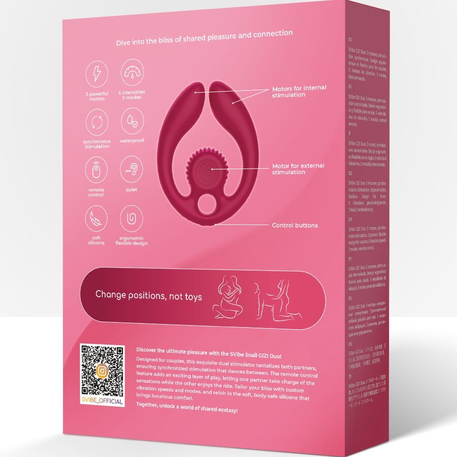 SNAIL VIBE – GIZI DUO PARSTIMULATOR FJÄRRKONTROLL VINRÖD