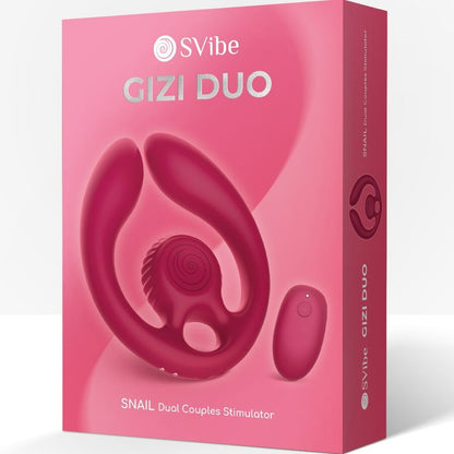 SNAIL VIBE – GIZI DUO PARSTIMULATOR FJÄRRKONTROLL VINRÖD