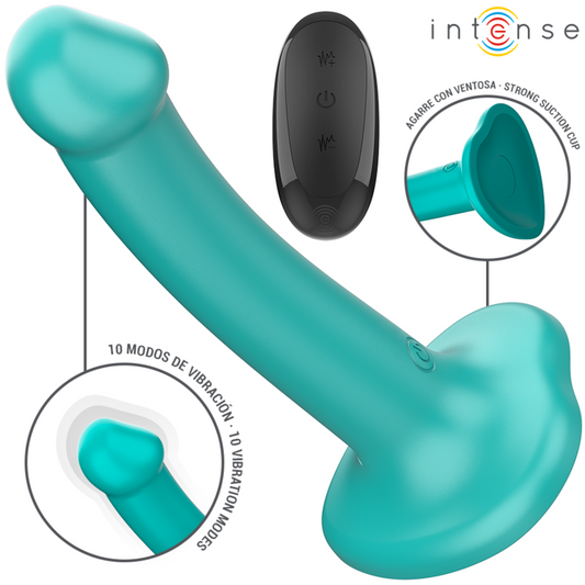 INTENSE - KATIE VIBRATOR MED SUGKOPPA 10 VIBRATIONER BLÅ FJÄRRKONTROLL
