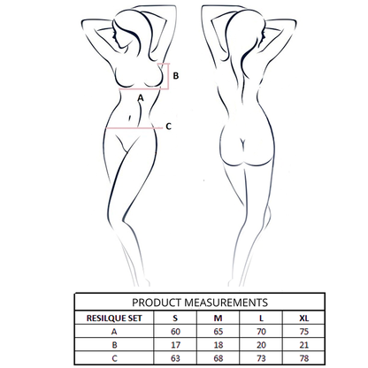 PASSION - RESILQUE BH + TANGA SET SVART L/XL