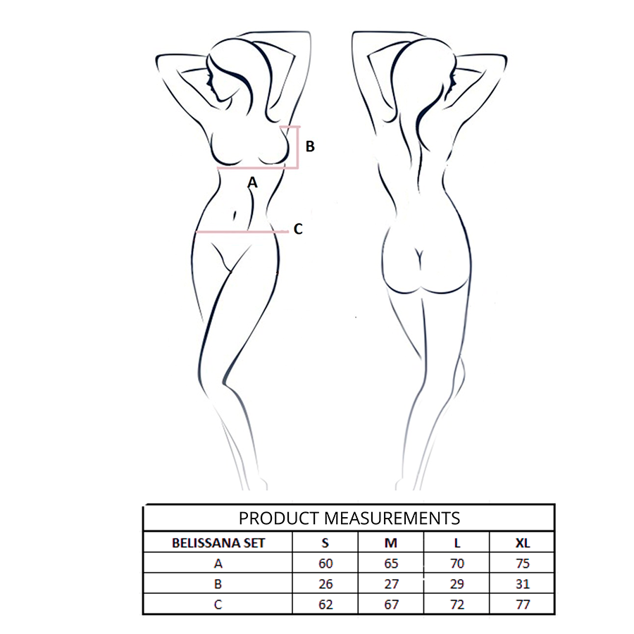 PASSION - BELISSANA BH + TANGA SET SVART S/M